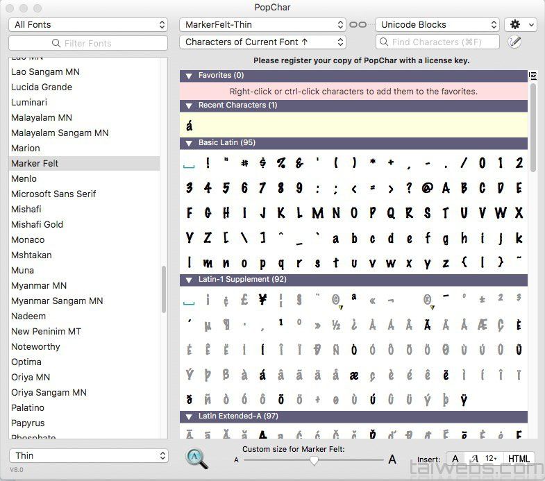 popchar license key mac